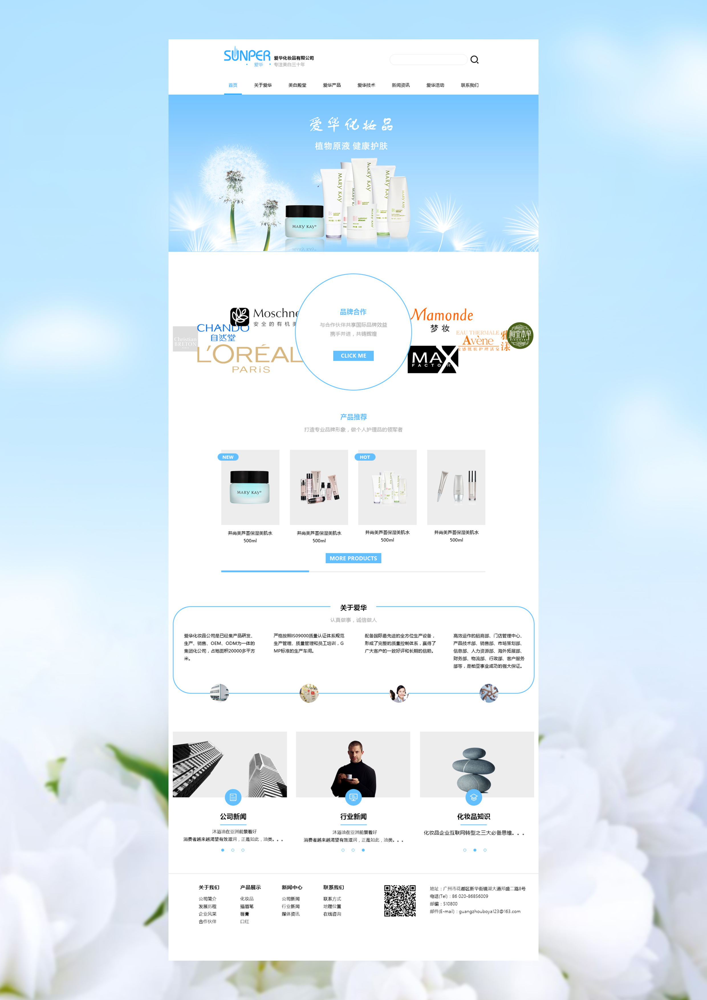 现代化妆品产品网页设计 美观与功能并重